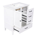 30" Bathroom Vanity with Sink and Soft-Close Drawers - White or Black