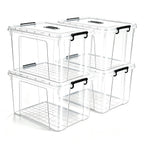 90 QT Plastic Storage Bins with Lids - 4 Pack, Heavy-Duty