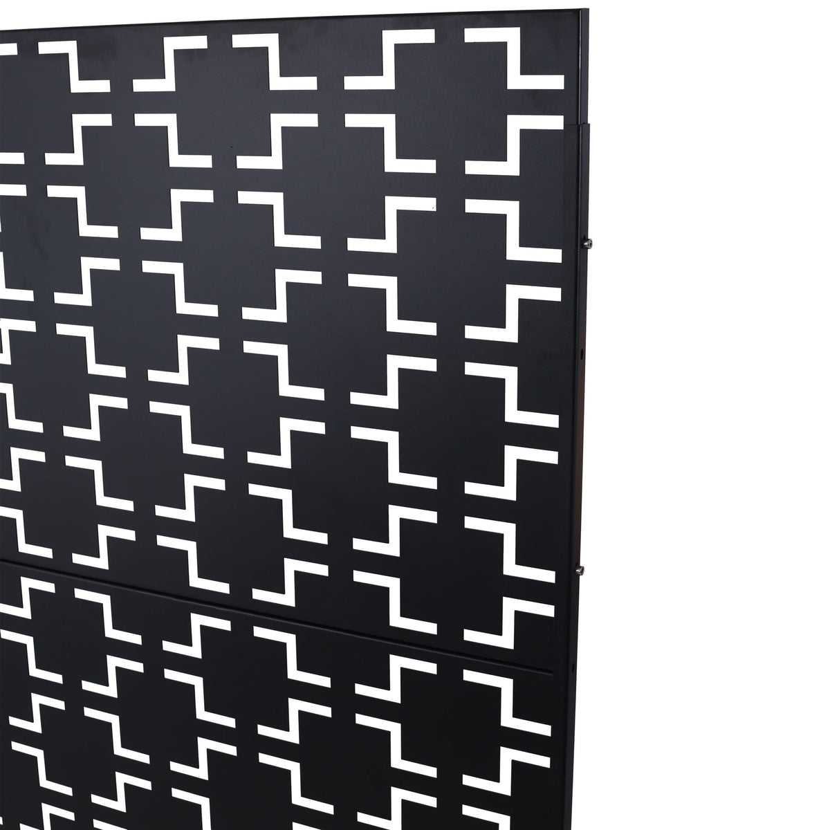 Freestanding Metal Privacy Screen with Durable Construction - Black