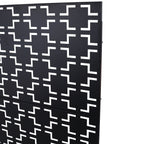 Black Metal Room Divider Privacy Screen with Rust-Resistant Finish