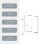 Pivot Shower Door with Tempered Glass and Soft-Close Hinge - Brushed Nickel