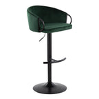 Adjustable Swivel Barstool Set with Rounded T Footrest - Multiple Colors