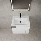 Modern Bathroom Vanity with Side Storage - Light Brown or White