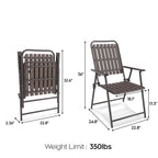 Brown 2-Piece Folding Chair with Rust-Resistant Frame - Brown