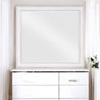 Weathered Mirror with Beveled Edge - White
