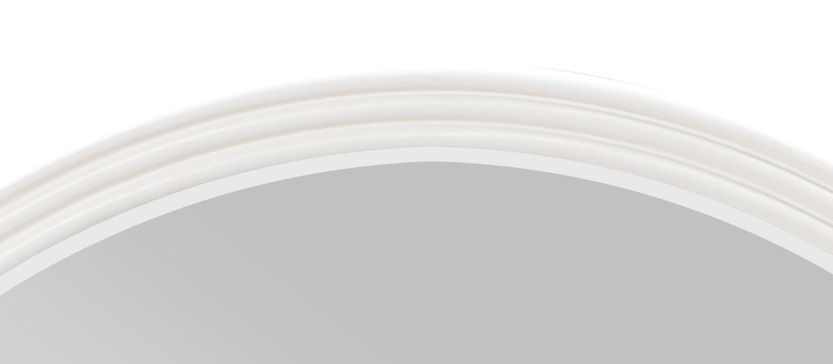 Carena Round Wall Mirror with Poplar Wood Frame - Gray