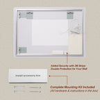 Wall Mounted LED Lighting Mirror with 3-Color Dimmable Light - Silver