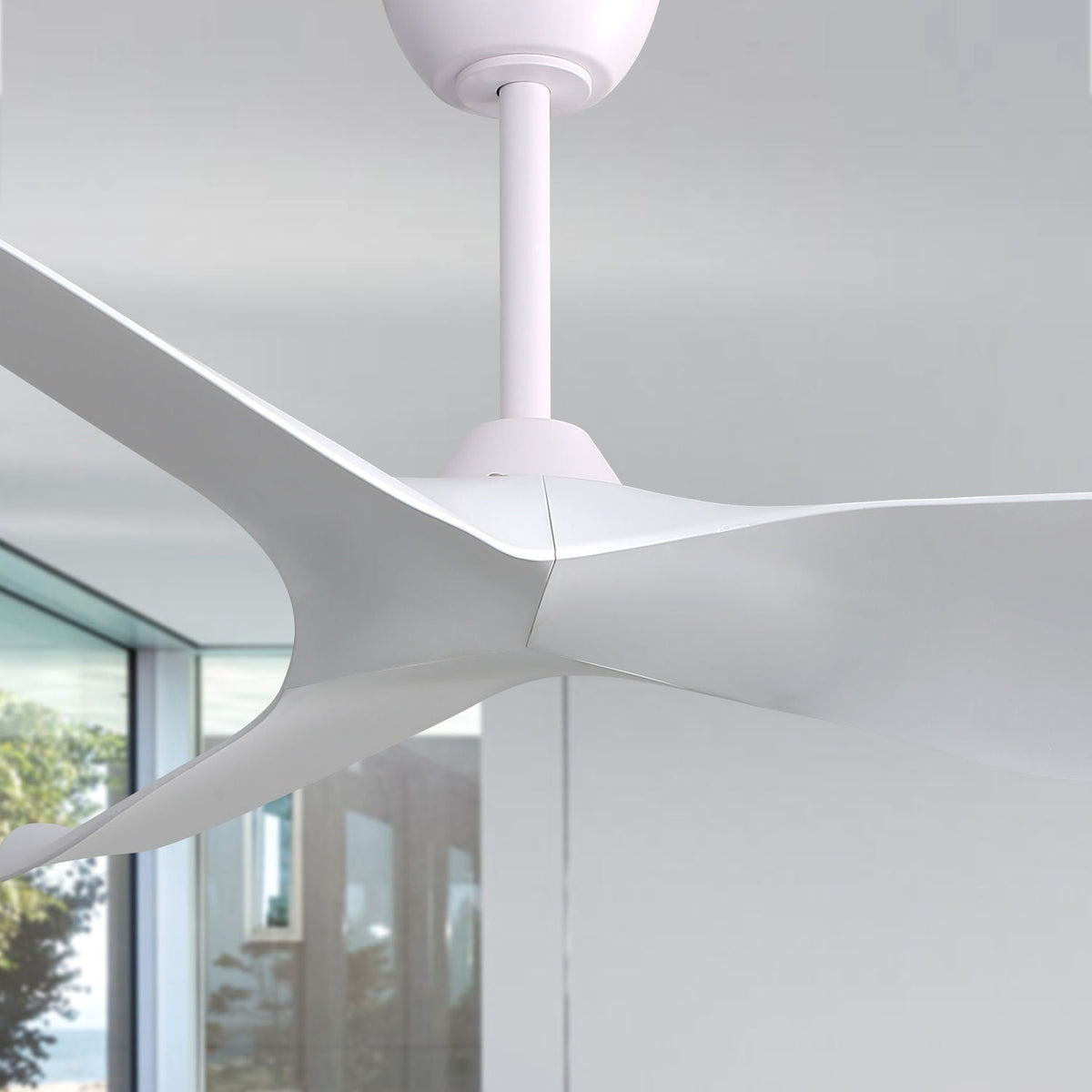 52" Indoor Ceiling Fan Without Light with 6-Speed DC Motor and Remote - White