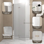 Bifold Shower Door with 6mm Tempered Glass - Brushed Nickel