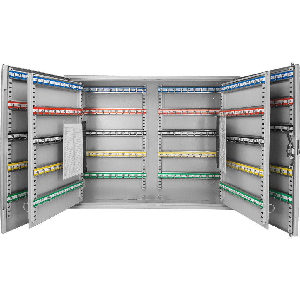 Adjustable Key Cabinet with Lock - Multiple Sizes, Gray or Black