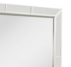 Elegant Contemporary Mirror with Framed Accents – Pearl Silver or White
