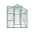 Polycarbonate Walk-In Greenhouse with Raised Base - Green