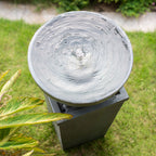 Zen Bowl Outdoor Water Fountain with Relaxing Water Feature - Dark Gray