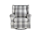Gray and White Swivel Glider Chair with Side Pocket - Patli Collection