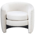 White Lounge Chair with Boucle Upholstery - Fully Padded Back