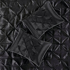 7 Piece Tufted Comforter Set Black Queen