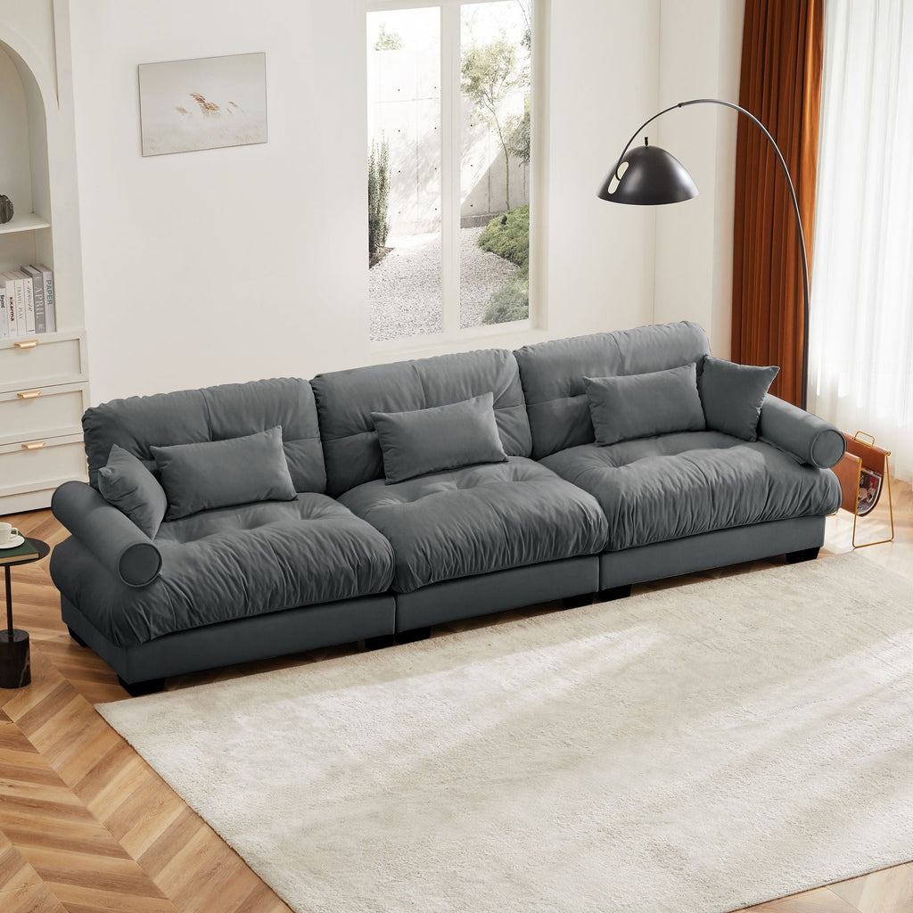 Modern Oversize Sofa with Cloud-Like Comfort - Fabric Stationary Sofa