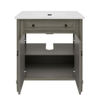 Vintage Bathroom Vanity With Sink and Soft-Close Doors - Dark Gray or White