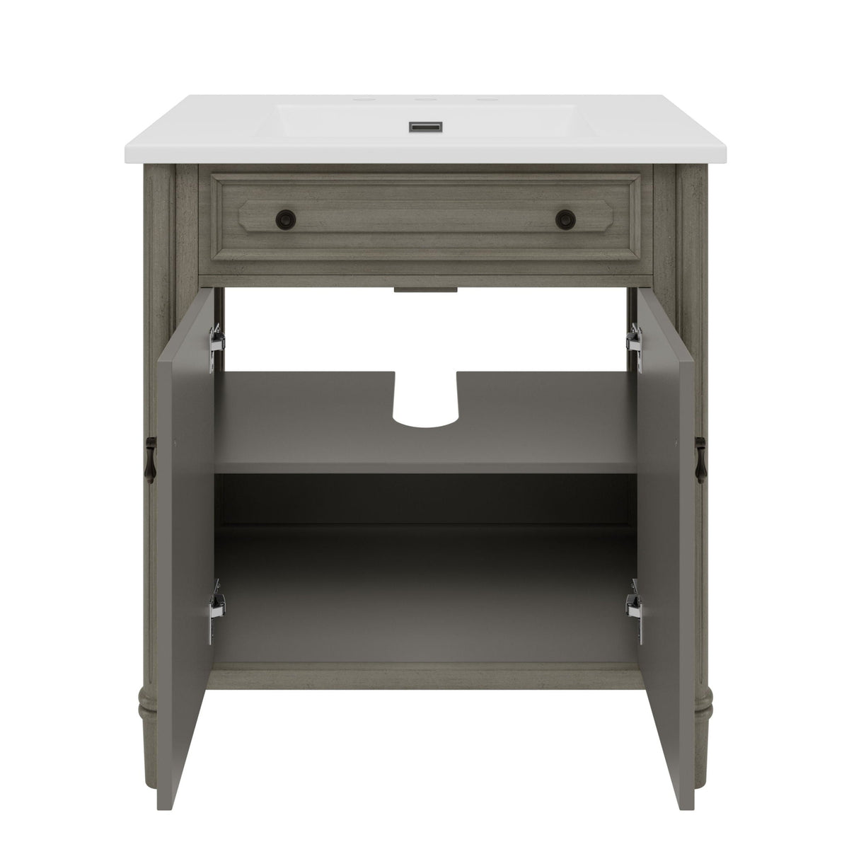 Vintage Bathroom Vanity With Sink and Soft-Close Doors - Dark Gray or White