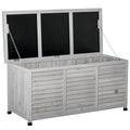 75 Gallon Wooden Deck Box with Aerating Gap and Weather-Fighting Finish - Gray
