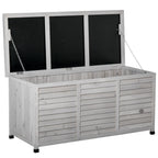 75 Gallon Wooden Deck Box with Aerating Gap and Weather-Fighting Finish - Gray