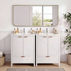 Modern Bathroom Vanity with Sink Combo – Compact Storage - Dark Brown or White