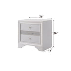 Chic Design Accent Nightstand with Felt-Lined Jewelry Drawer – White, Black, or Dark Gray