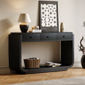 Classic-Style Console Table with Storage and Display Shelf - Black