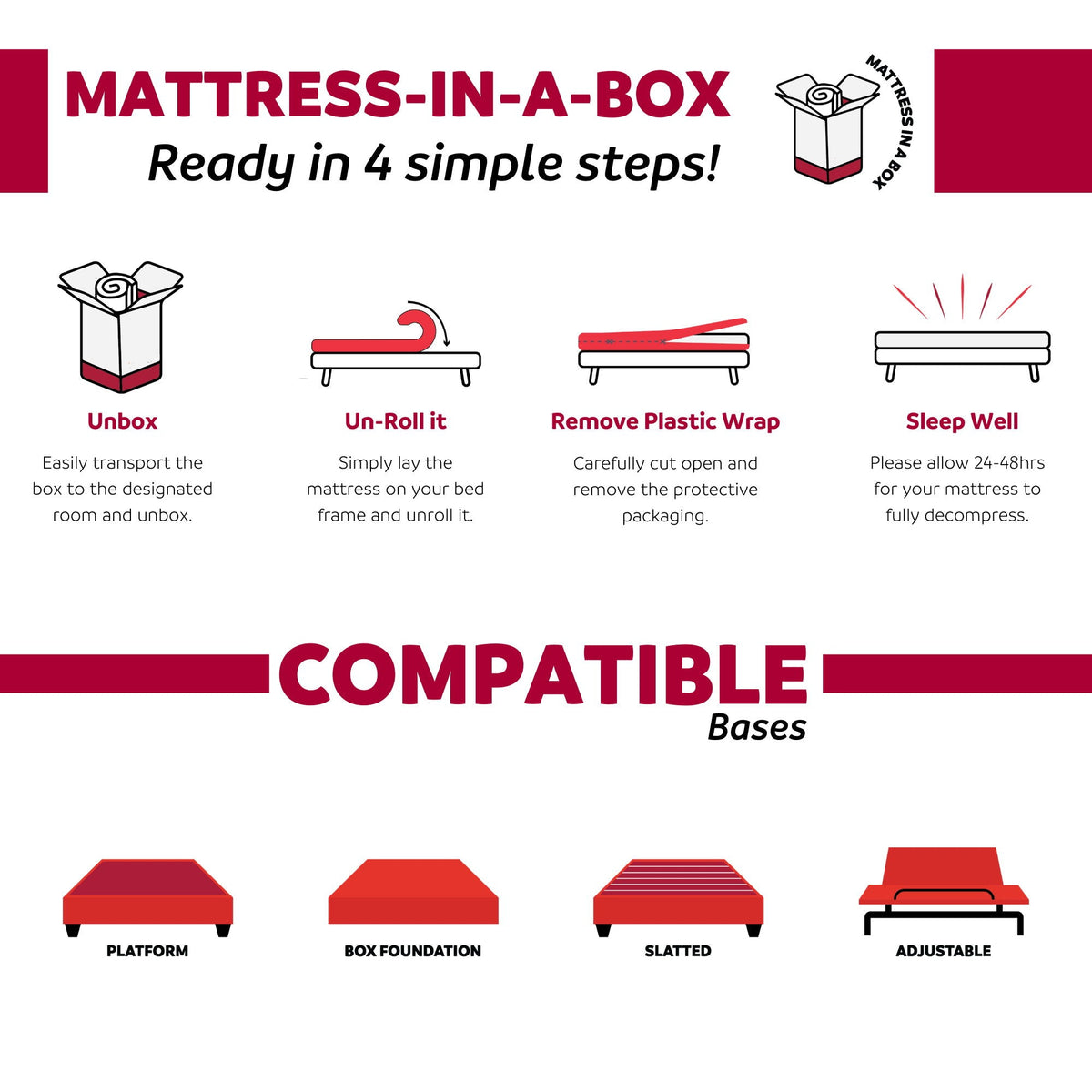 Premium 9" Medium Pocket Spring Mattress with Edge Support - White