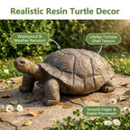Realistic Tortoise Figurine with Weather-Resistant Resin - Brown