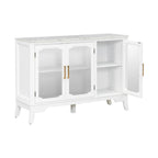 Storage Cabinet 3 Doors Stylish Style White