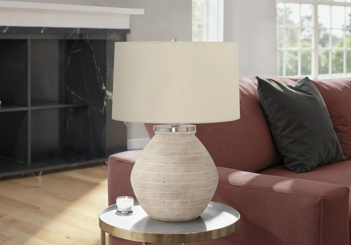 Contemporary Concrete Table Lamp with 3-Way Switch - Cream