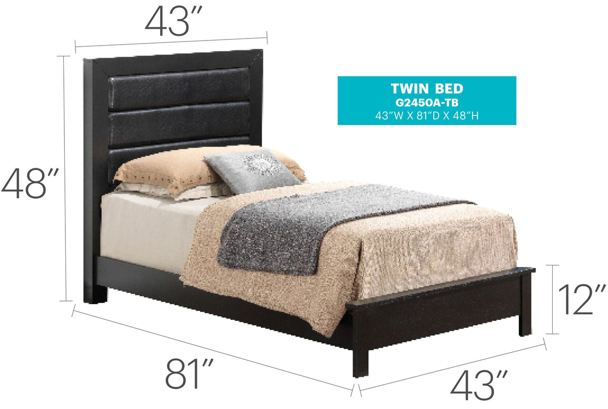 Transitional Modern Panel Bed with Wood Construction - Multiple Colors