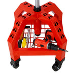Pneumatic 360 Degree Swivel Creeper Stool with Adjustable Height - Red, Yellow, Green, Dark Gray