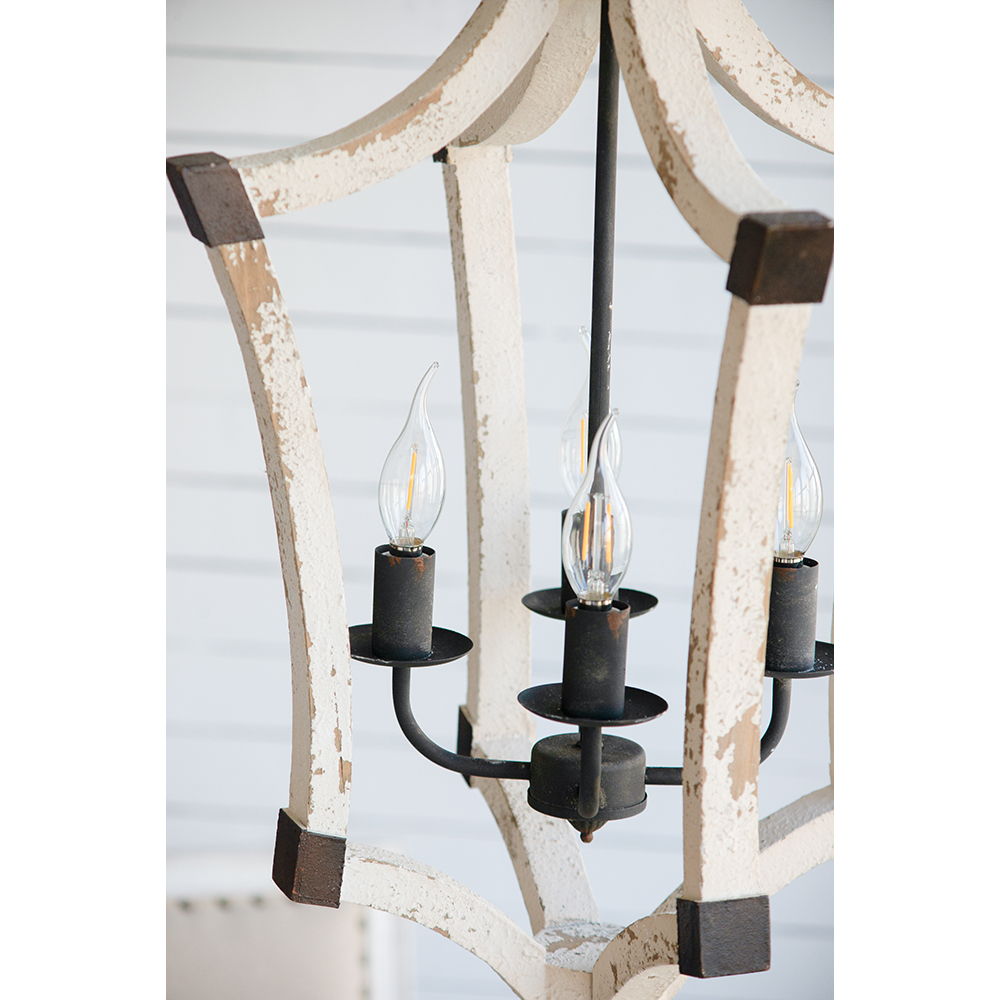 4 Light Chandelier - Cream