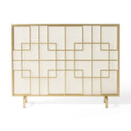 Modern Single Panel Iron Fire Screen with Fine Mesh - Black