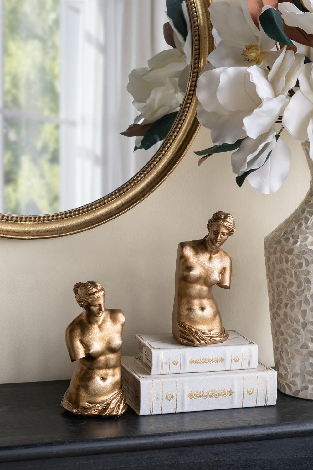 Venus de Milo Bookends with Gold Finish - Set of 2