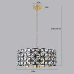 Geometric Crystal Pendant Chandelier with K9 Crystal - Black Gold