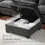 Modular Sectional Sofa with Movable Storage Ottoman - Chenille