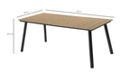 7-Piece Outdoor Wicker Dining Set with Wood-Plastic Composite Table - Yellow