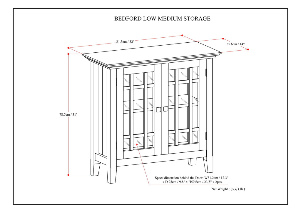 Storage Media Cabinet with Adjustable Shelves - Dark Brown, Light Brown, Dark Gray