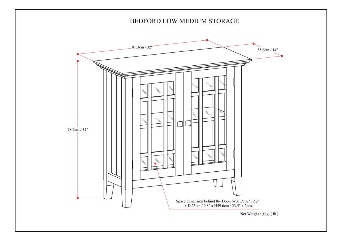 Storage Media Cabinet with Adjustable Shelves - Dark Brown, Light Brown, Dark Gray