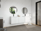 72-Inch Bathroom Vanity with Resin Sink and Soft Close Doors - Glossy White