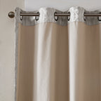 Knitted Jacquard Damask Total Blackout Curtain Panel with Silver Grommets - Silver