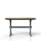 Aqua Blue X-Base Counter Height Dining Table with Solid Wood Construction