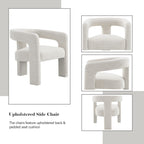 Lomas Boucle Side Chair Set of 2 with Soft Upholstery - Beige