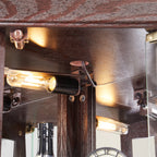 Corner Glass Curio Cabinet with Lighting - Dark Cherry
