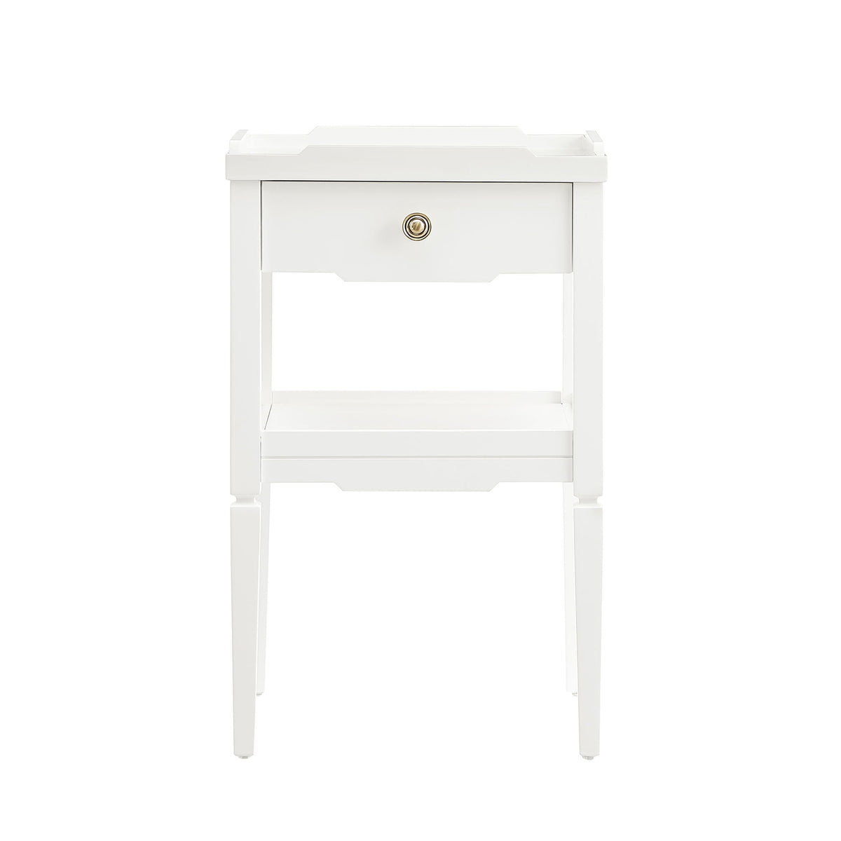 1 Drawer Nightstand with Solid Wood Frame - Blue, Dark Green, or White