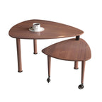 360 Degree Rotatable Coffee Table with Solid Wood Legs - Available in Multiple Colors