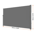 Retractable Side Awning with Aluminum Frame - Grey